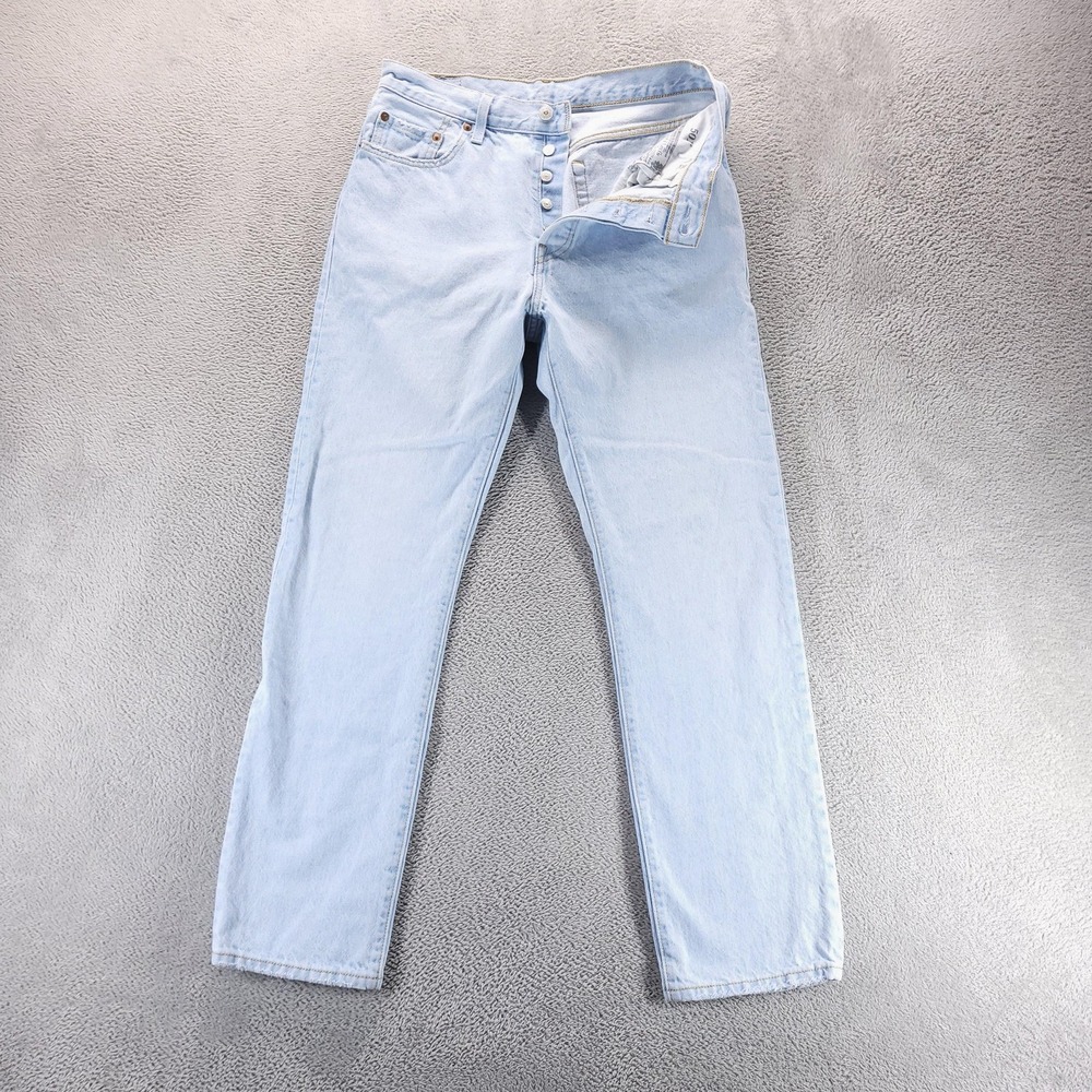 Levis 501 Jeans Womens 29 Blue Regular Straight Light Wash Button Fly